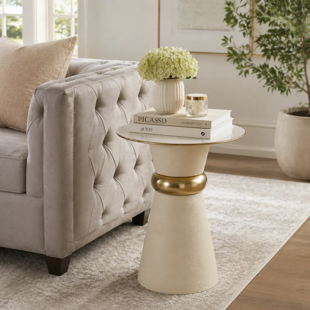 HAMMONDMORE IVORY TABLE 19 (IN)