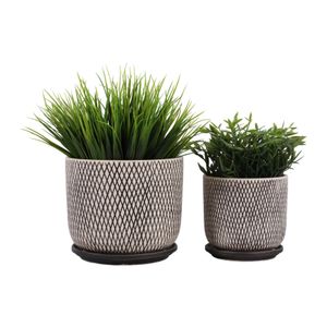 RAFECLIFF SET OF 2 BLACK PLANTER 7 (IN) 3