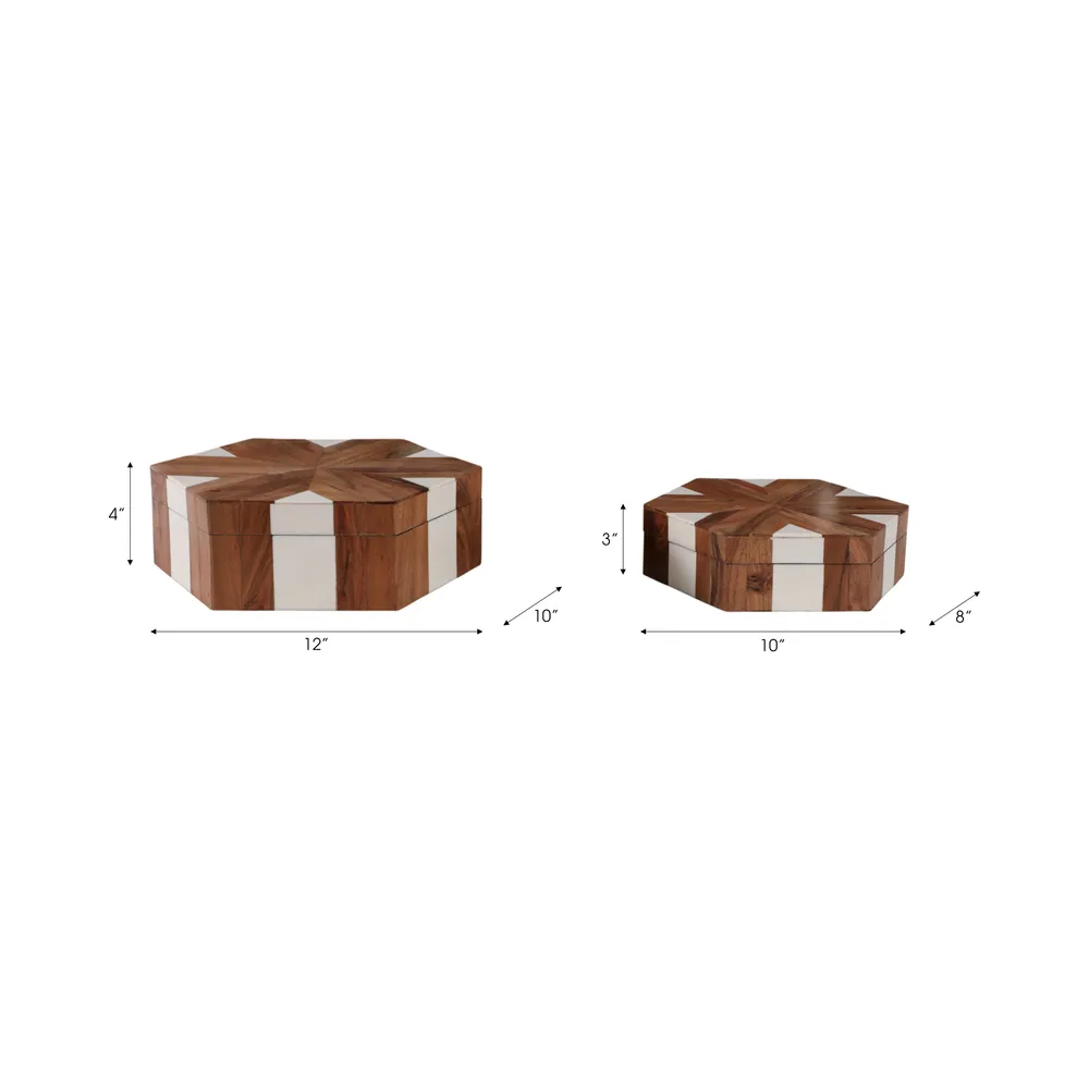 DEWEYCROSS SET OF 2 WHITE BOXES 4 (IN)