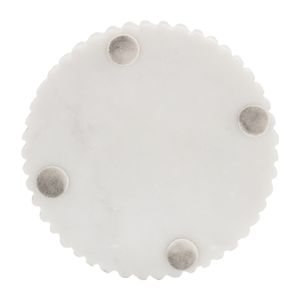 MARBLE, 11"H HURRICANE HOLDER, WHITE KD 7