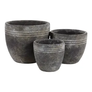 EDGEGATE SET OF 3 BROWN PLANTER 8 (IN) 5