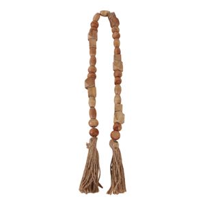 WOOD, 32X.75 BEAD GARLAND, NATURAL 4