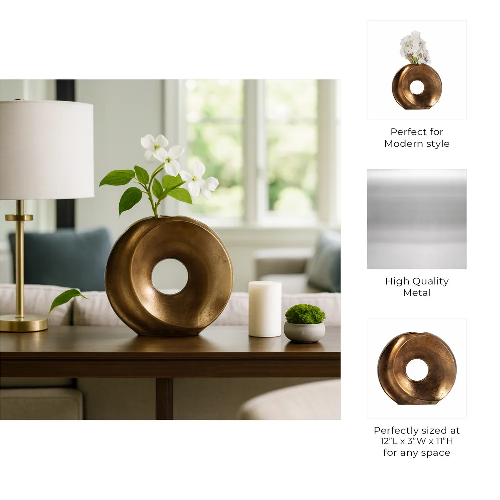 ELMONTSTONE BRONZE VASE 11 (IN)