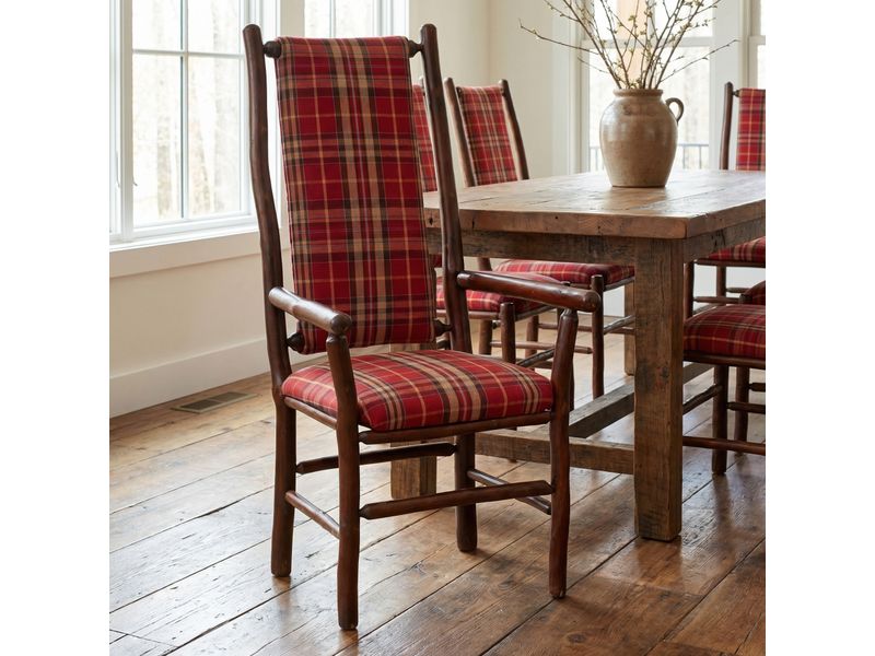 Hickory High Back Upholstered Back Arm Chair - 
Customer's Own Material 1