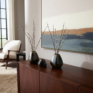DENNINGHAM SET OF 3 BROWN VASES 8 (IN) 10