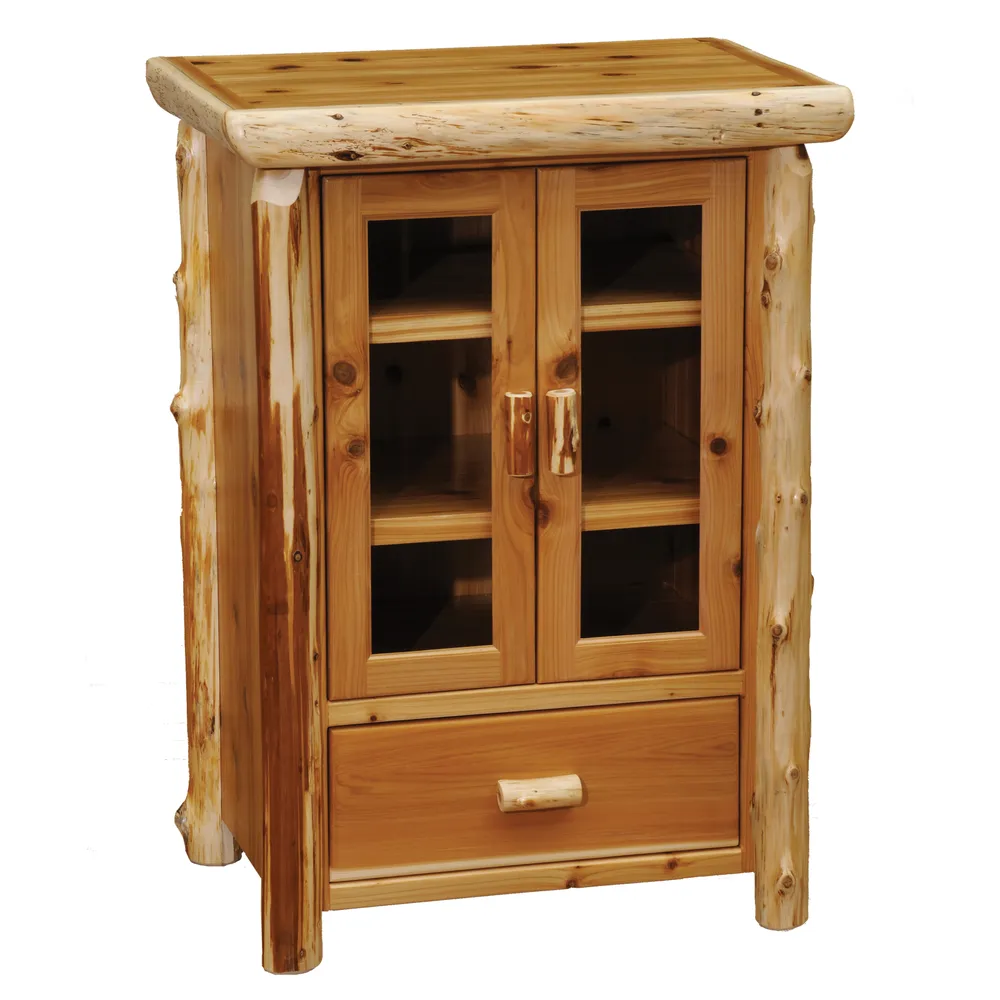 Cedar Log Media Cabinet - Coffee