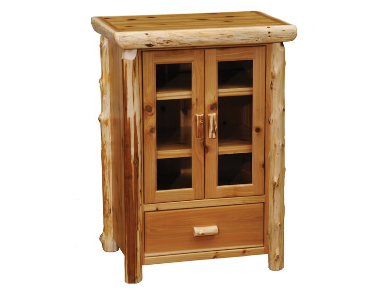 Cedar Log Media Cabinet - Vintage 2