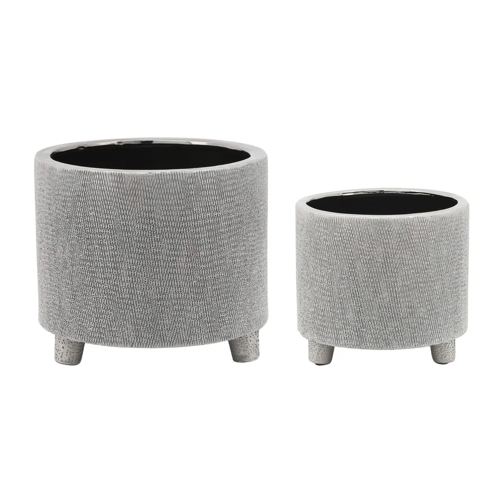 BRADY SET OF 2 SILVER PLANTER 6 (IN)