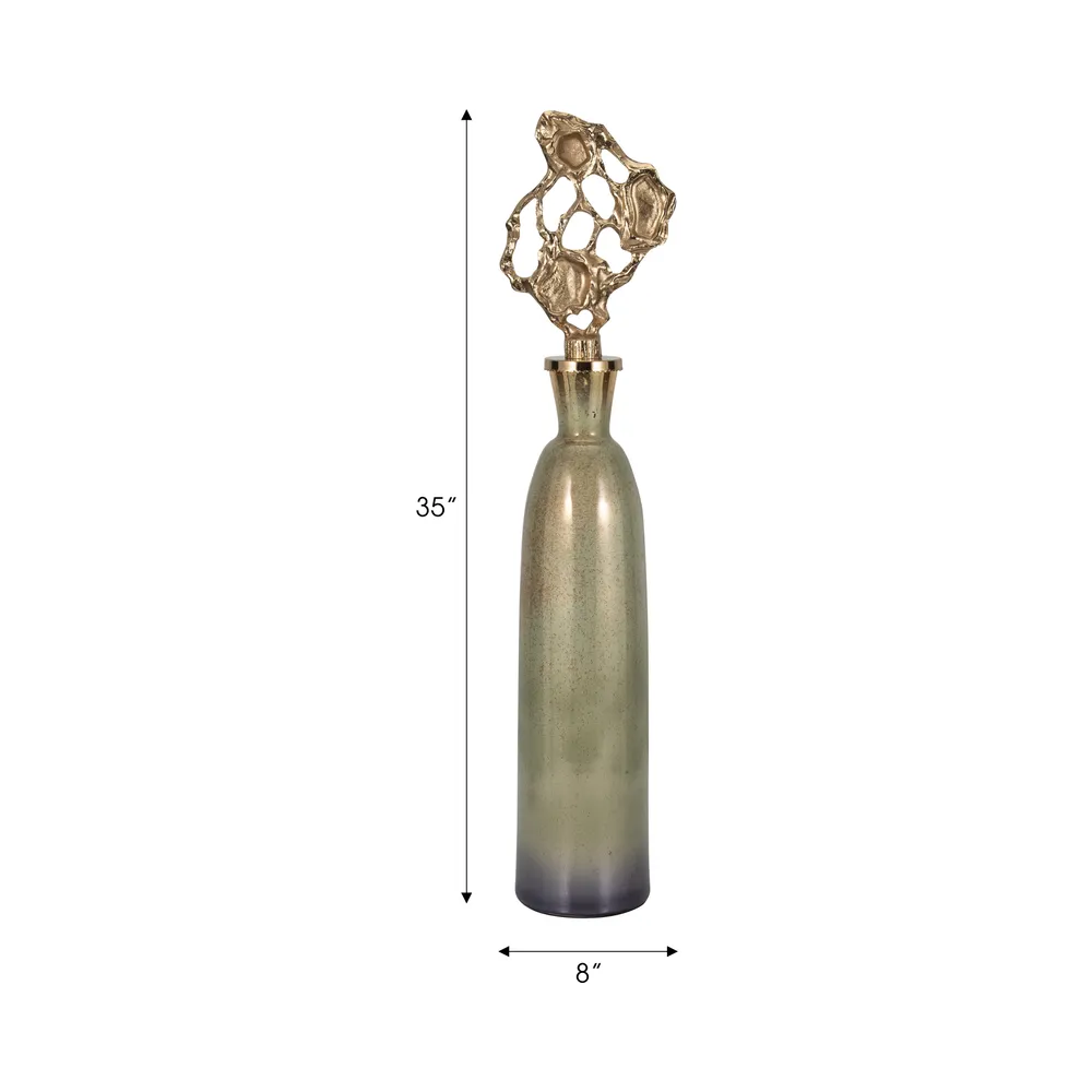 BECKETTWELL GOLD GLASS VASE 35 (IN)