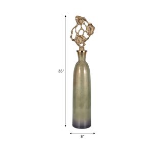 BECKETTWELL GOLD GLASS VASE 35 (IN) 9