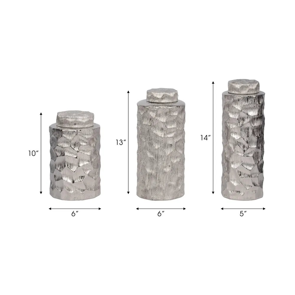 HENDONVIEW SET OF 3 SILVER VASES 14 (IN)