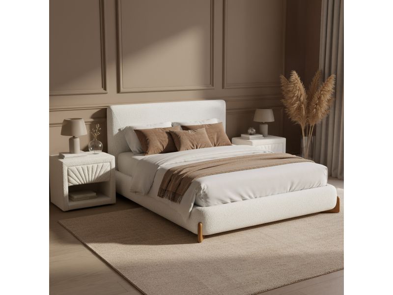 Baris Queen Bed Ivory 2