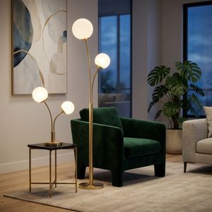 WADETON SET OF 2 GOLD LAMPS 64 (IN) 9