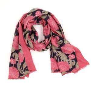 Chrysanthemum Flower Pink Reversible Wrap Scarf 4