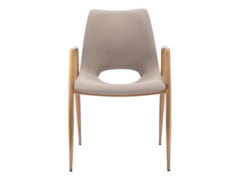 Desi Dining Chair Beige & Gold 4