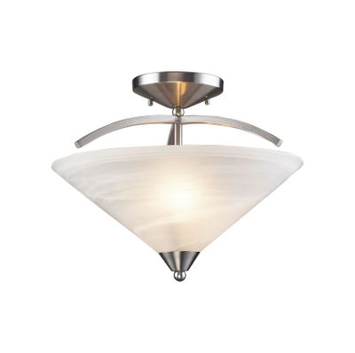 Elysburg 16″ Wide 2-Light Semi Flush Mount - Satin Nickel