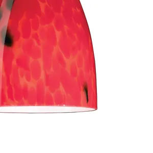 Classico 5'' Wide 1-Light Mini Pendant - Dark Rust with Fire Red Glass 4