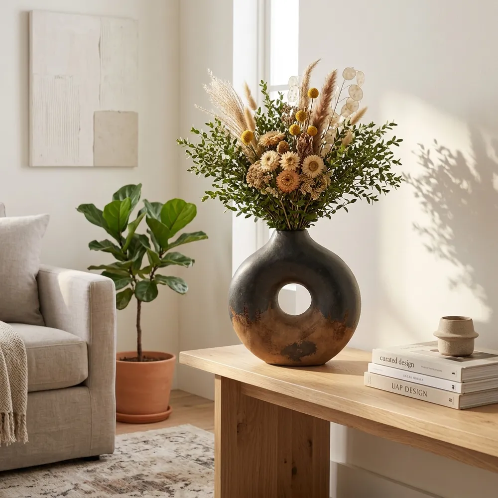 HANKPORT BLACK VASE 10 (IN)