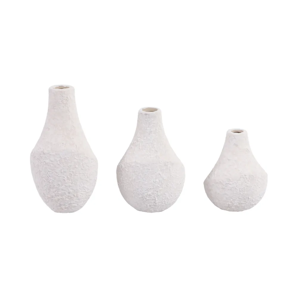 EDMONDFORD SET OF 3 IVORY VASES 9 (IN)