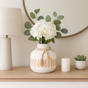 PEARLLAND WHITE VASE 8 (IN) 12