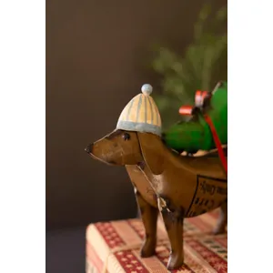 Set of 2 Recycled Metal Christmas Dogs 4