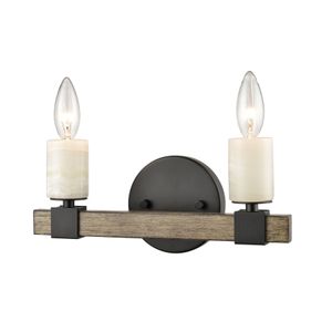 Stone Manor 12'' Wide 2-Light Vanity Light - Matte Black 1