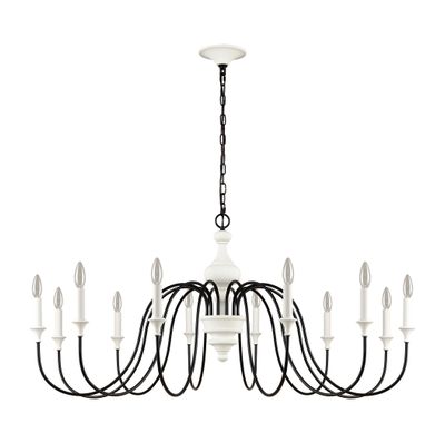 Val de Loire 48″ Wide 12-Light Chandelier - White