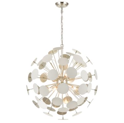 Modish 28″ Wide 8-Light Chandelier - Matte White