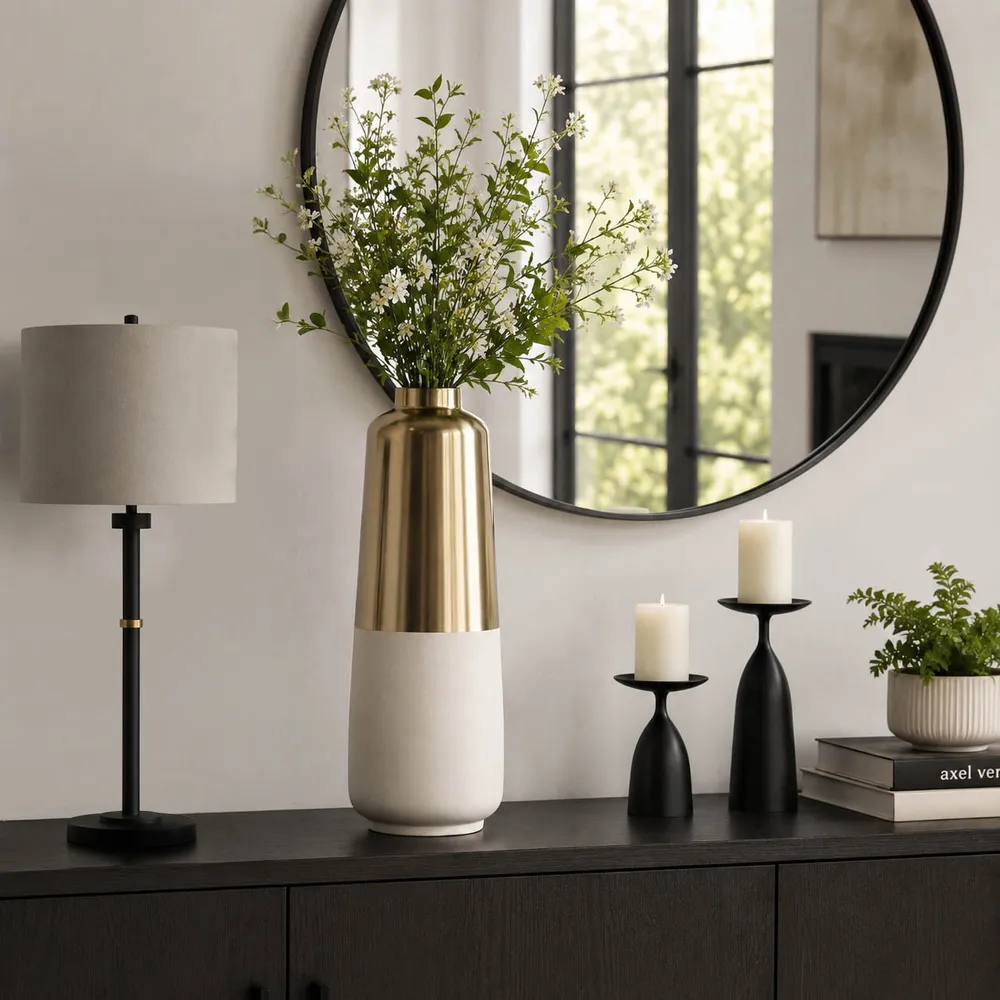ALBARUN GOLD VASE 21 (IN)