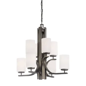 Pendenza 8-Light Chandelier in Oiled Bronze 1