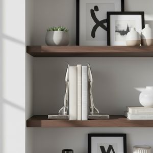 BRAEGROVE SET OF 2 SILVER BOOKENDS 9 (IN) 12