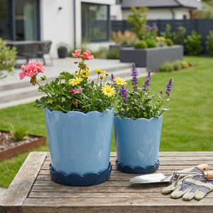 PALMERMORE SET OF 2 BLUE PLANTER 8 (IN) 12