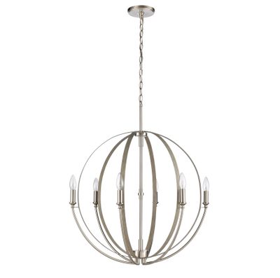 Rotunde 26'' Wide 6-Light Chandelier - Beechwood