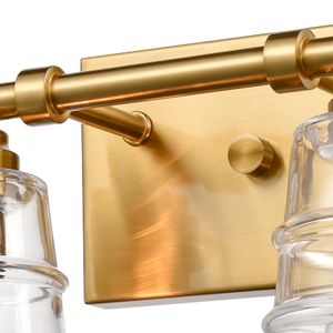 Pulsate 13'' Wide 2-Light Vanity Light - Satin Brass 5