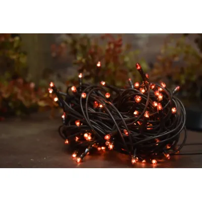 Amber 100 Bulb Primitive Rice String Light 19.5 ft Green Cord - Steady On