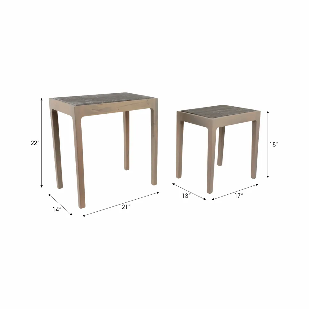 CALDERCROSS SET OF 2 BROWN TABLE 22 (IN)