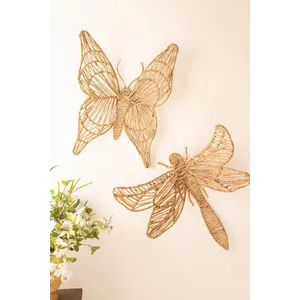 Seagrass and Iron Butterfly Wall Decor 2