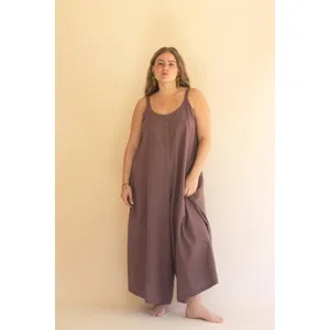 Adjustable Strap Flowy Jumper with Button Detail / Mulberry 5