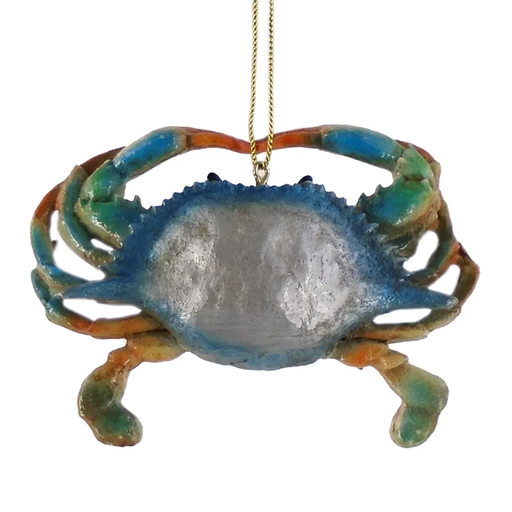 3-1/2" BLUE CRAB CHRISTMAS ORNAMENT