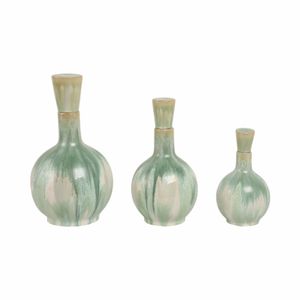 AVAGROVE SET OF 3 GREEN VASES 14 (IN) 5