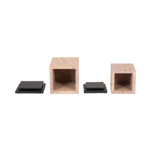 DRAPERMILL SET OF 2 BROWN BOXES 9 (IN) 7