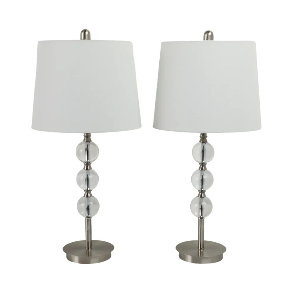 CLARAHAVEN SET OF 2 SILVER LAMPS 27 (IN)