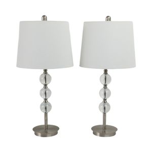 CLARAHAVEN SET OF 2 SILVER LAMPS 27 (IN) 1