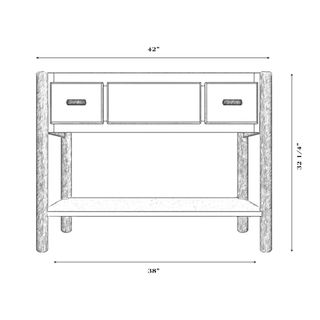 Hickory Log Two Drawer Open Vanity with Shelf - without Top - Espresso