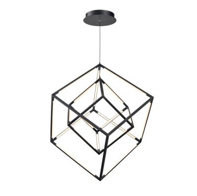Cube Squared 17.75″ Wide Integrated LED Chandelier - Matte Black - Includes LED Bulb