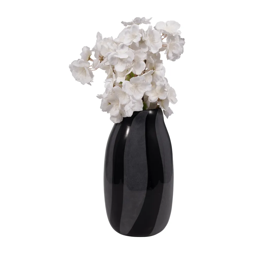 TARYNSHAW BLACK GLASS VASE 10 (IN)
