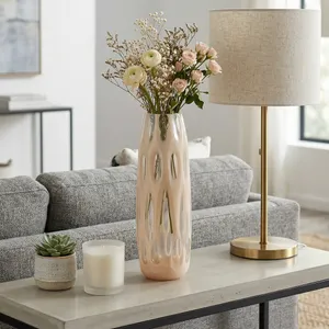 HATCHERHAVEN TAN GLASS VASE 15 (IN) 10