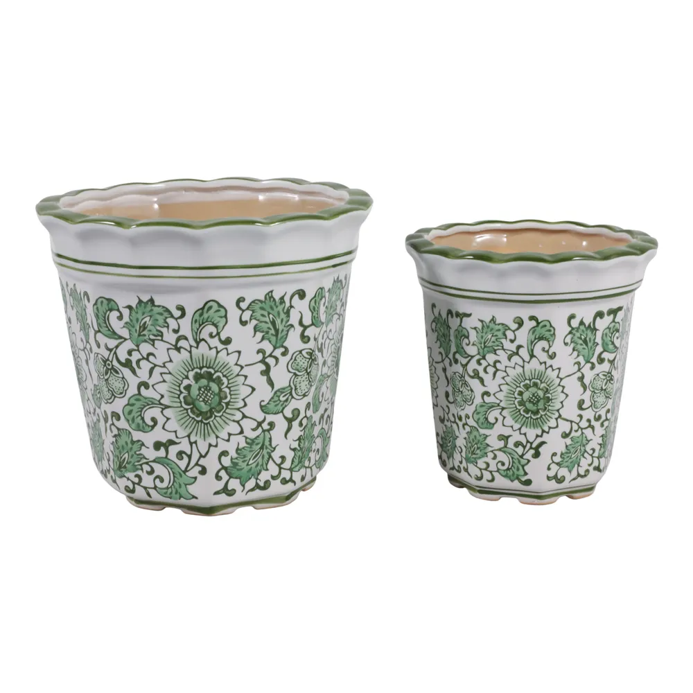 ENOCHFIELD SET OF 2 GREEN PLANTER 7 (IN)