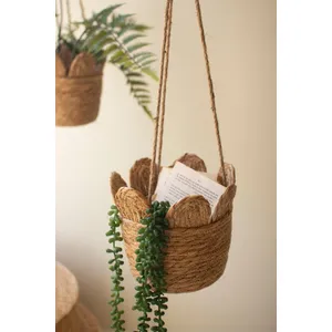 Woven Seagrass Hanging Planter Basket 7