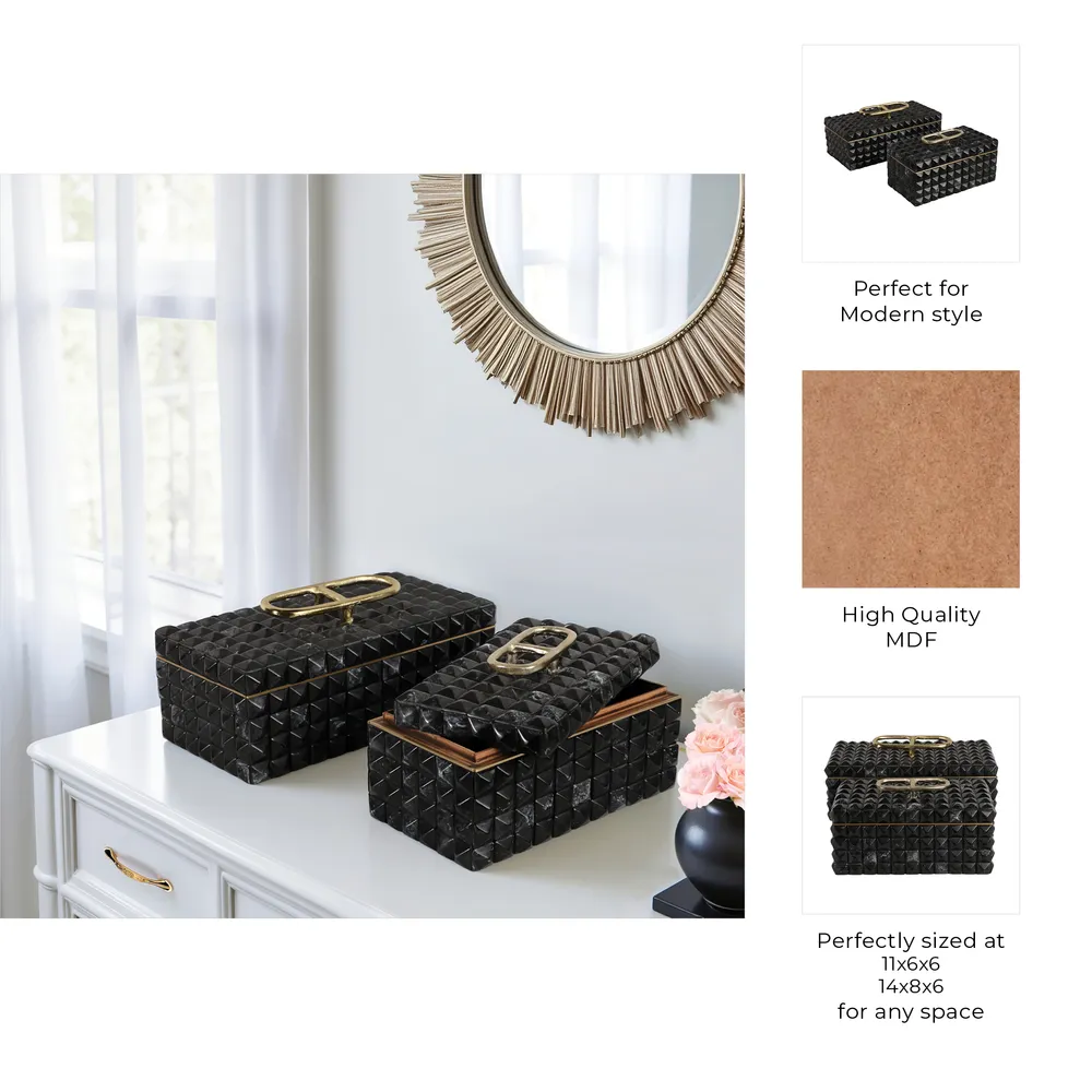 FABIANMILL SET OF 2 GRAY BOXES 6 (IN)